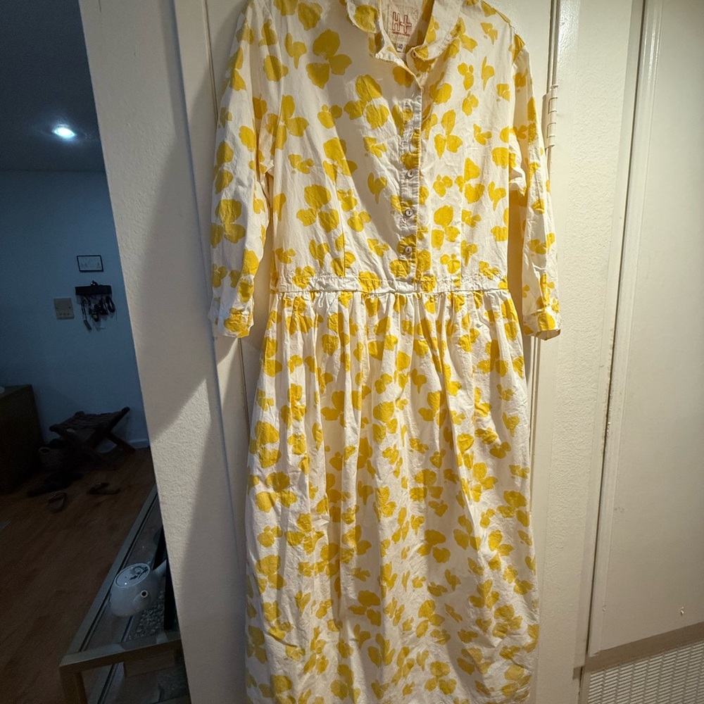Hannoh Wessel Yellow Floral Midi Dress - Picture 2 of 7